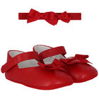 Baby Girls Red Bow Pre Walker Shoes Set, 2, hi-res